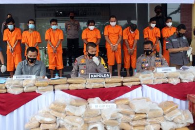 Polda Banten Ringkus 9 Penyelundup 159 Kg Ganja Antar Provinsi