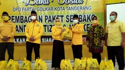 DPD Golkar Kota Tangerang Bagikan Ratusan Bungkus Daging Kurban Kepada Warga