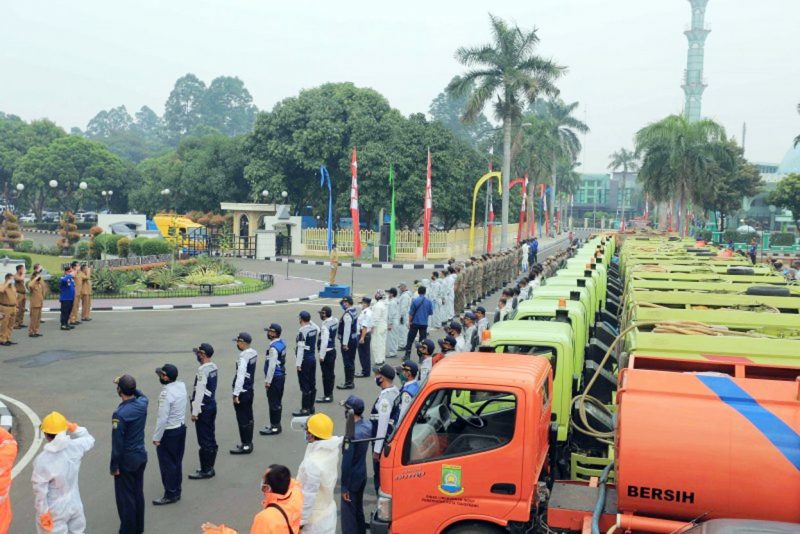 Pemkot Tangerang Kembali Lakukan Penyemprotan Disinfektan Massal dalam Optimalisasi Penangan Covid-19