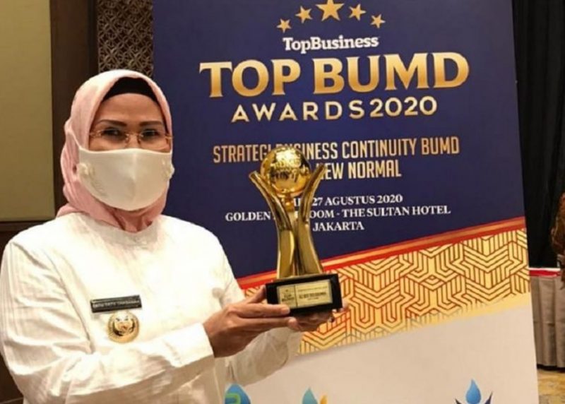 Bupati Ratu Tatu Chasanah Raih Penghargaan Top Pembina BUMD Award 2020