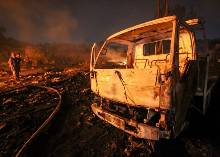 Gudang Limbah Busa di Pasar Kemis Ludes Terbakar