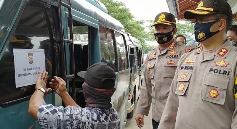 Terapkan Protokol Kesehatan, Polres Lebak Gandeng Komunitas Supir Angkutan Umum