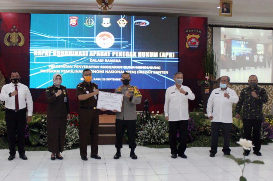 Polda Banten dan APH Daerah Gelar Rapat Penyerapan Anggaran Program Pemulihan Ekonomi Nasional