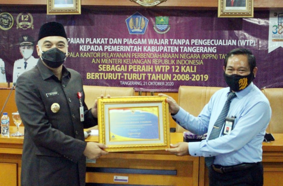 Raih WTP 12 Kali, Kementerian Keuangan RI Berikan Penghargaan Kepada Pemkab Tangerang