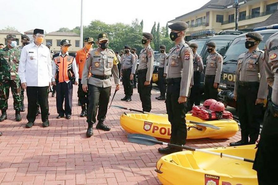 Polda Banten Gelar Apel Kesiapsiagaan Hadapi Bencana Alam di Hadiri Gubernur Wahidin Halim