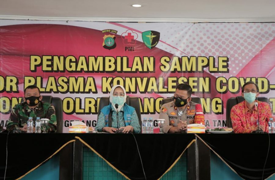 Pemkot Tangsel Terima Donor Plasma Konvaselen Dari Polres dan Kodim 0506