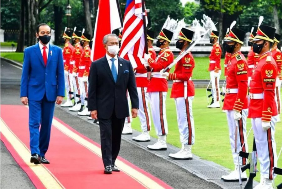 Presiden Jokowi Sambut Kunjungan PM Malaysia Muhyiddin Yassin di Istana Merdeka