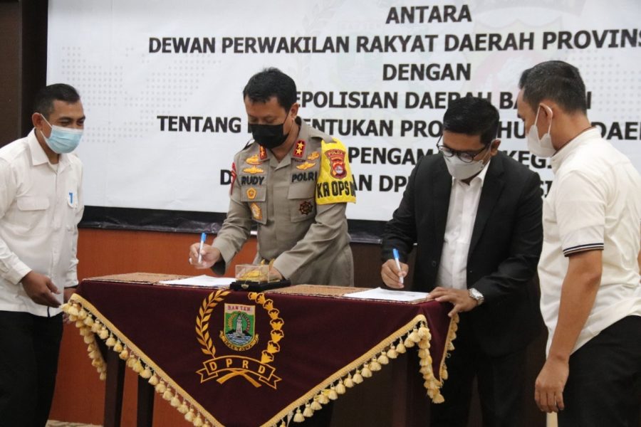 DPRD Bersama Polda Banten Buat Nota Kesepahaman Kerjasama Bantuan Pengamanan