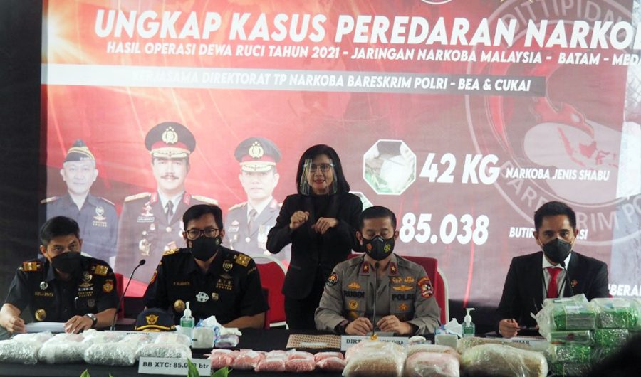 Bareskrim dan Bea Cukai Gagalkan Peredaran 42,3 Kg Sabu dan 85 Ribu Pil Ekstasi