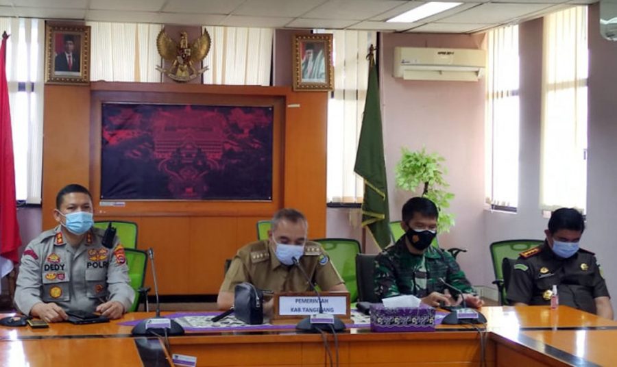 Bupati Tangerang dan Unsur Forkopimda Ikuti Rakornas Penanganan COVID-19