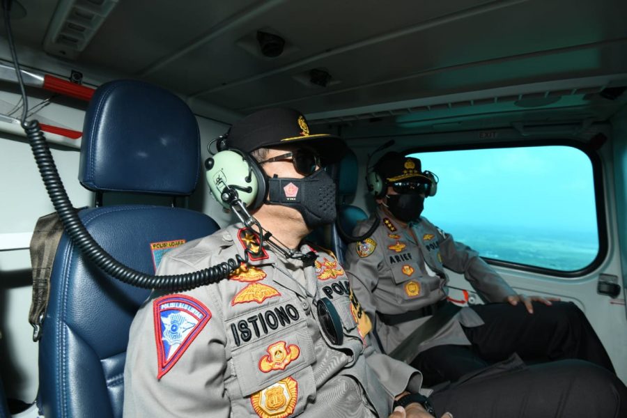Kabaharkam Polri Pantau Lalin Mudik Gunakan Helikopter
