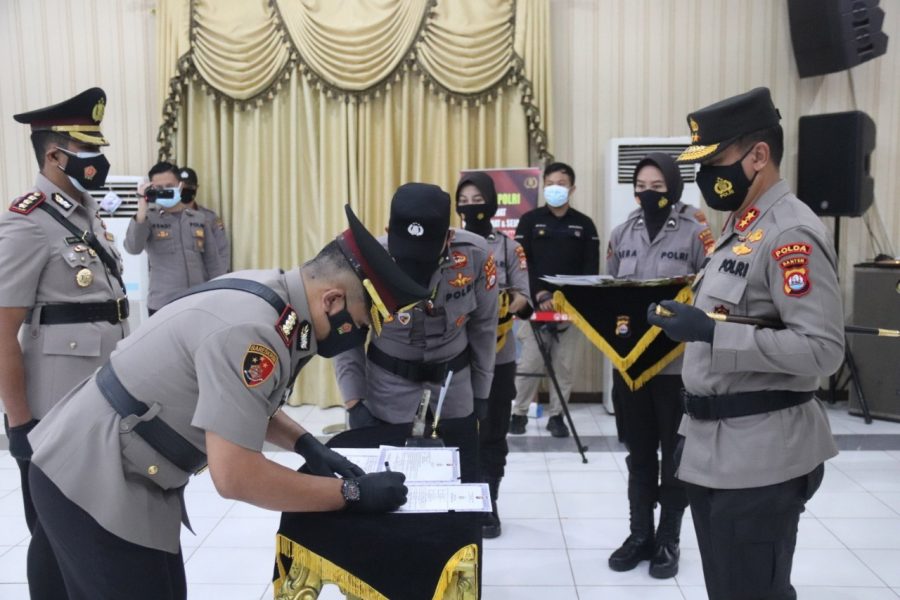 Kapolda Banten Pimpin Sertijab 5 PJU dan Kapolres Lebak Dengan Protokol Kesehatan