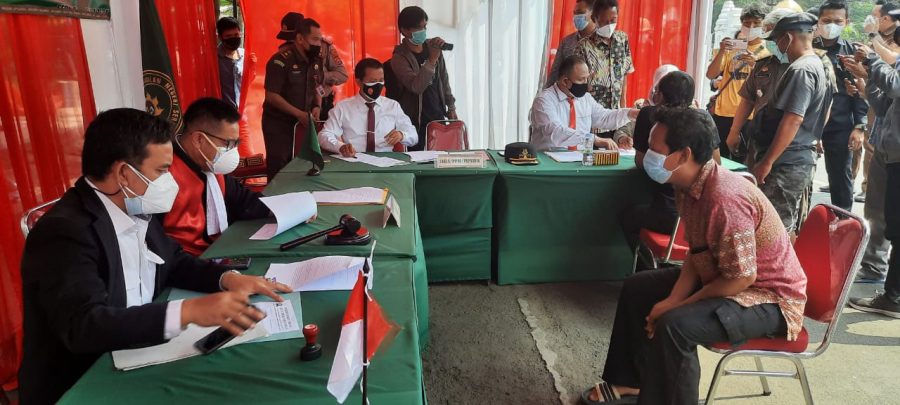 Polda Banten Bersama Kejati Gelar Sidang Tipiring Pelanggar PPKM Darurat