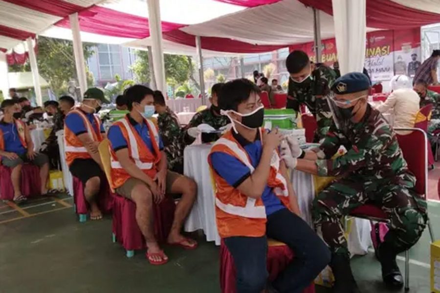 Ribuan Warga Binaan Pemasyarakatan Rutan Jambe Tangerang Jalani Vaksinasi Covid-19