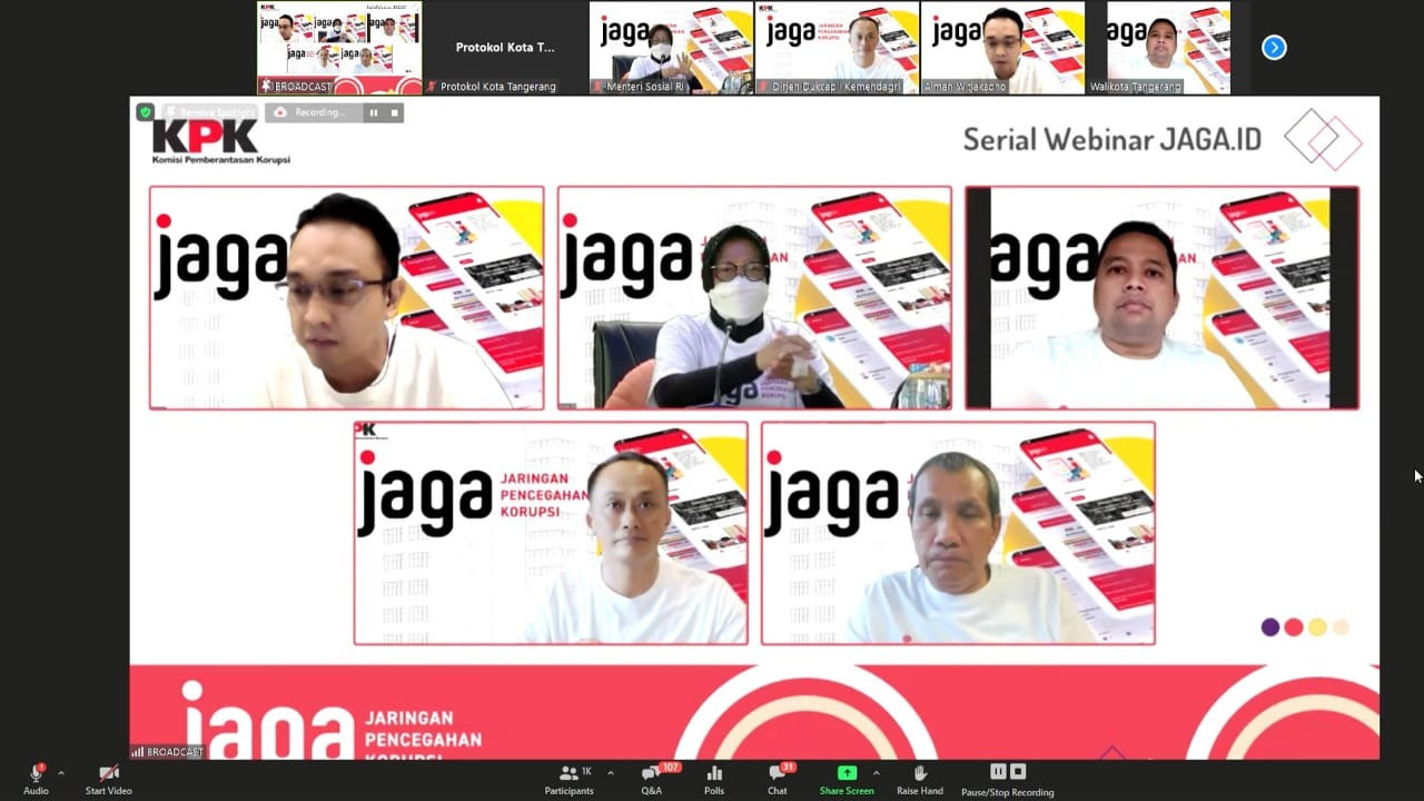 Webinar KPK: Walikota Arief Sampaikan Gagasan Terkait Penyaluran Dana Bansos