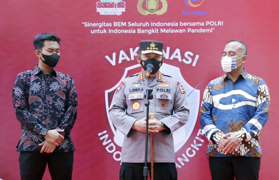 Kapolri Harap Sinergi Dengan Mahasiswa untuk Akselerasi Vaksinasi Terus Berlanjut