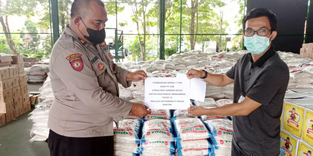 Polda Banten Terima Bantuan 1 Ton Beras Dari PT Cibaliung Sumber Daya
