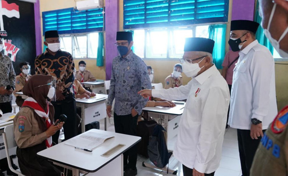 Bupati Zaki Dampingi Wapres RI Tinjau Pelaksanaan Sekolah Tatap Muka di Balaraja