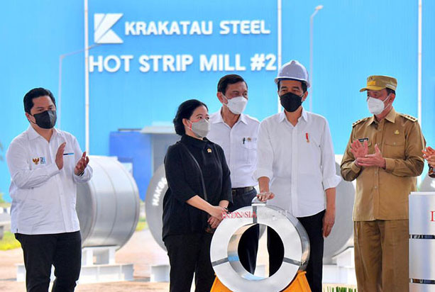 Presiden Jokowi Resmikan Pabrik Industri Baja Lembaran PT Krakatau Steel di Kota Cilegon