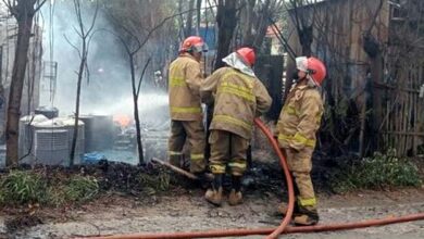 Sebuah Gudang Penyimpanan Tiner Ludes Terbakar di Teluknaga