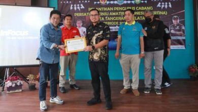 Pilar Saga Hadiri Pelantikan Kepengurusan Pertina Tangsel 2022-2026