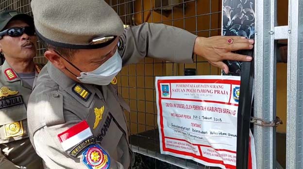 Satpol PP Kabupaten Serang Segel THM Berkedok Resto dan Cafe