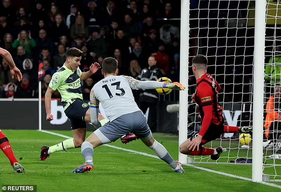 Bournemouth 1-4 Man City: Erling Haaland Mencetak Gol ke-27 di Liga Premier