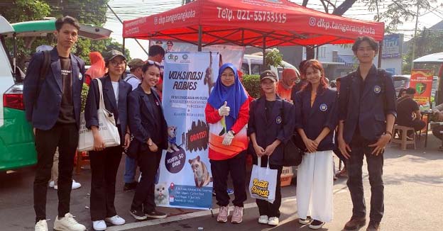 DKP Kota Tangerang Bersama Mahasiswa Budi Luhur Gelar Vaksin Rabies Gratis