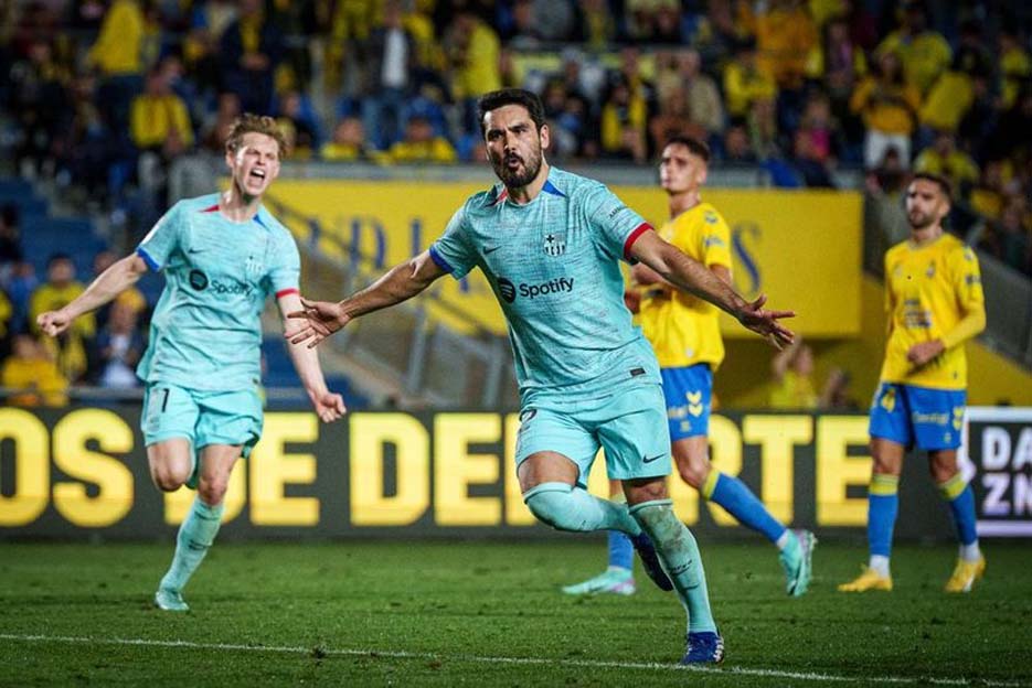 Penalti Ilkay Gundogan Bawa Barcelona Menang 2-1 Atas Las Palmas