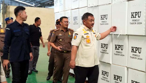 Kasat Pol PP Tinjau Gudang Logistik KPU Kabupaten Tangerang