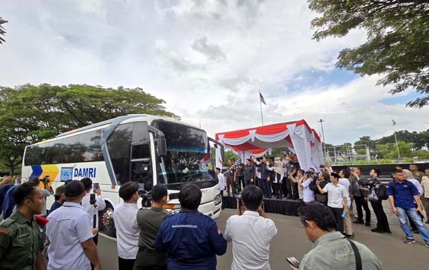32 Bus DAMRI Antar Peserta Mudik Gratis Pemprov Banten