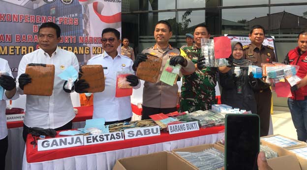 Polres Metro Tangerang Kota Musnahkan Barang Bukti Narkotika