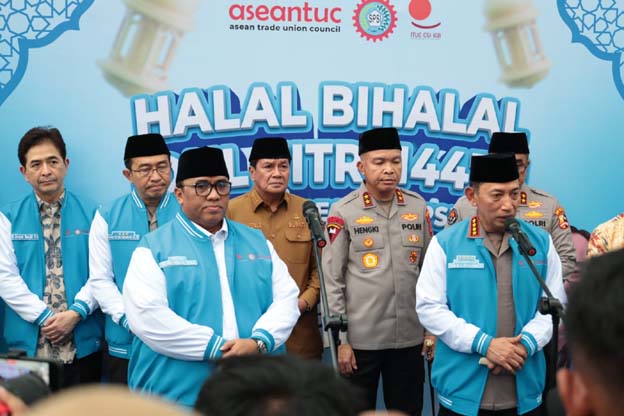 Bupati Tangerang Dampingi Kapolri Hadiri Halal Bihalal KSPSI