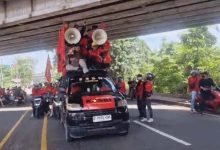 Ribuan Buruh Banten Berangkat ke Gedung DPR-MPR RI Senayan